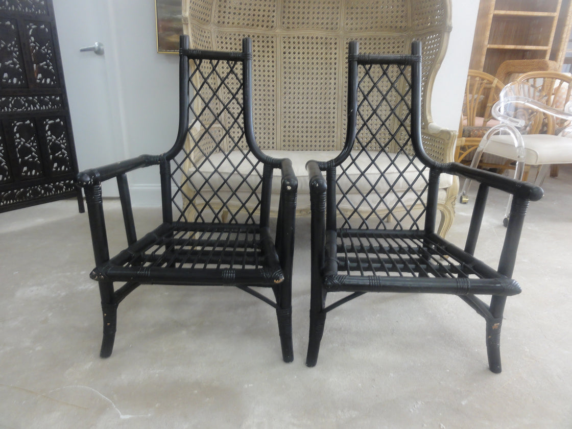 Pair of Rattan Ficks Reed Chairs