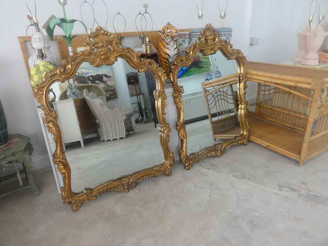 Pair of Large HWR Gold Gilt Mirrors