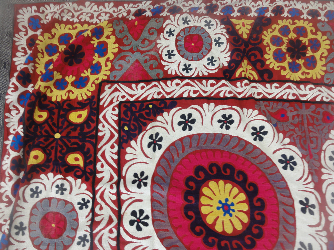 Handmade 1970's Suzani Tapestry