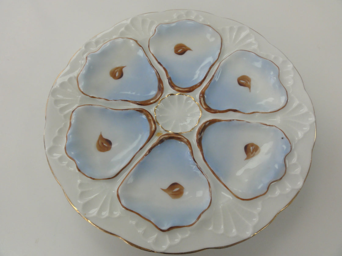 Set of 4 Porcelain Oyster Plates