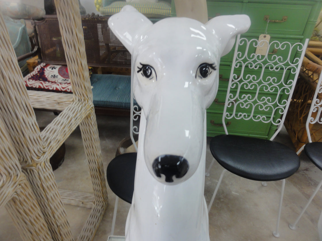 Ceramic Whippet Greyhound Statue