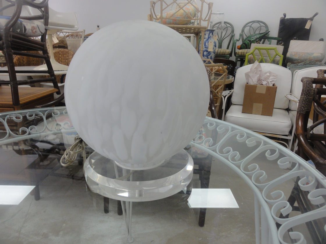 Murano Ball Lamp on Lucite