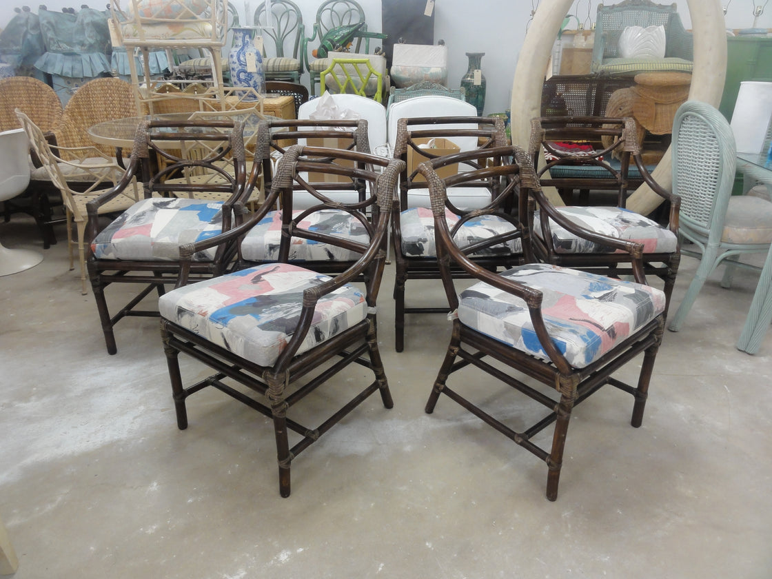 Set of 6 McGuire Dining Chairs