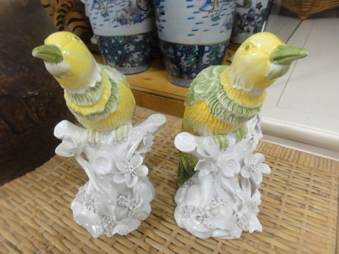 Yellow & Green Italian Bird Statues