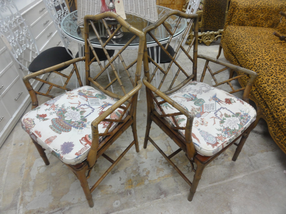 4 Faux Bamboo Chippendale Chairs