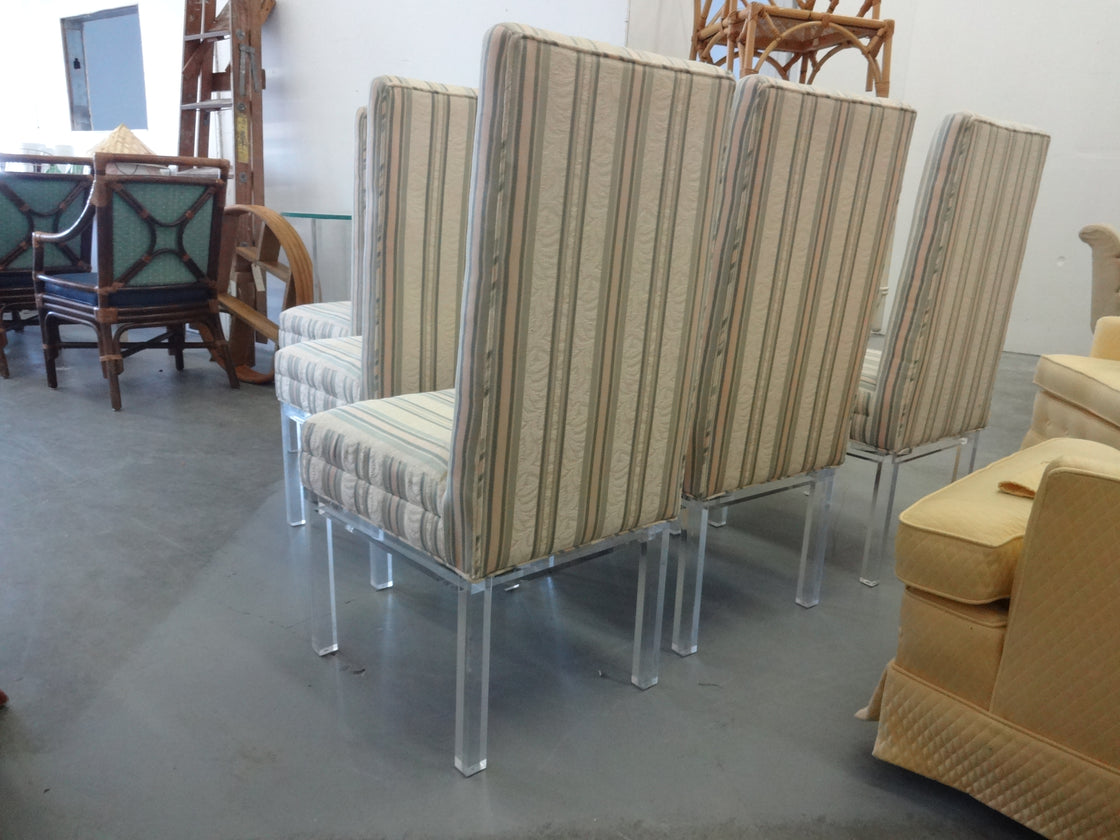 6 Charles Hollis Lucite Side Chairs