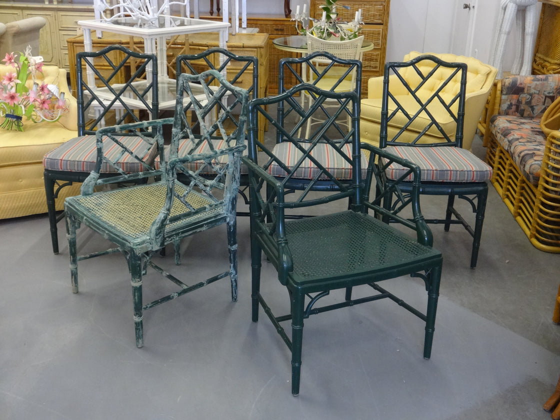 6 Faux Bamboo Chippendale Chairs