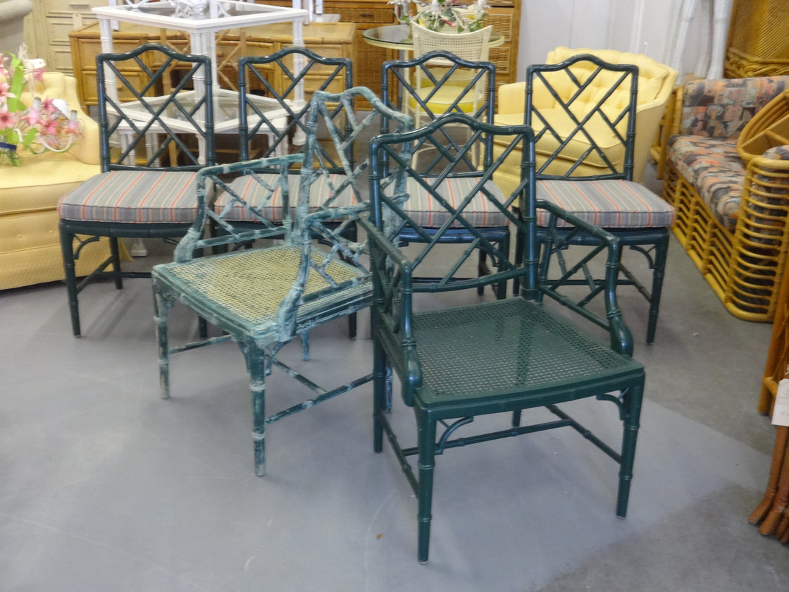 6 Faux Bamboo Chippendale Chairs