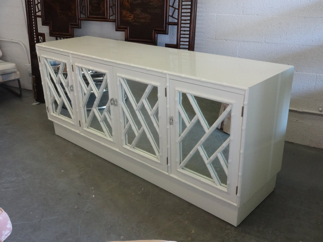 Faux Bamboo Chippendale Credenza