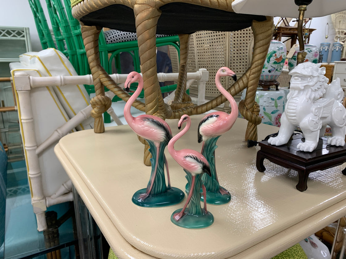 Flock of 8 Porcelain Flamingos by Will George