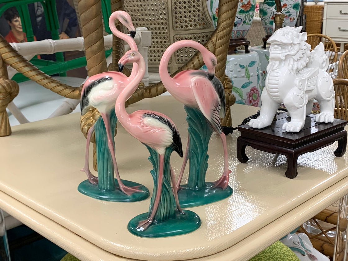 Flock of 8 Porcelain Flamingos by Will George